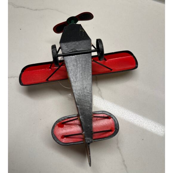 New Decorative Vintage Metal Airplane 6” Ornament SANTA & CO - Picture 6 of 7